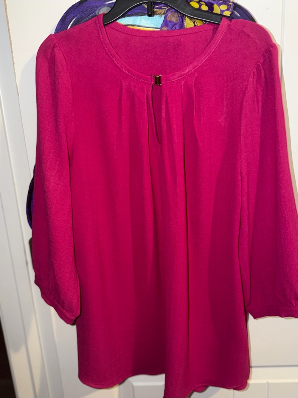 Women's Hot Pink Blouse - Picture 4 of 4